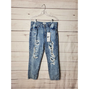 Almost Famous Vintage Mom‎ Jeans Distressed Size 13 NWT